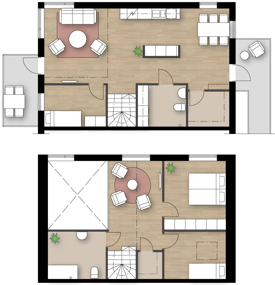 4 rum och kök i etage